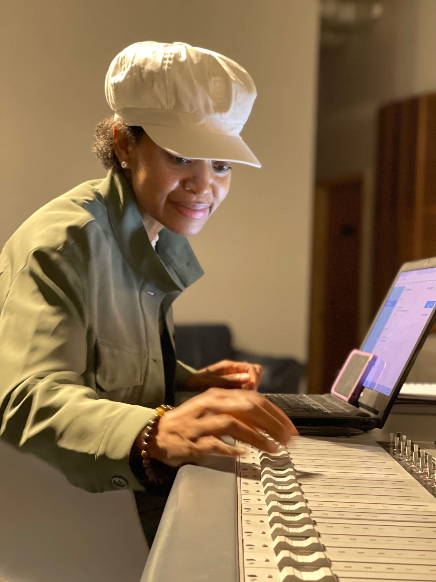 Dr. Stephanie Jupiter at the NEVE V3 Console in The Tunnel