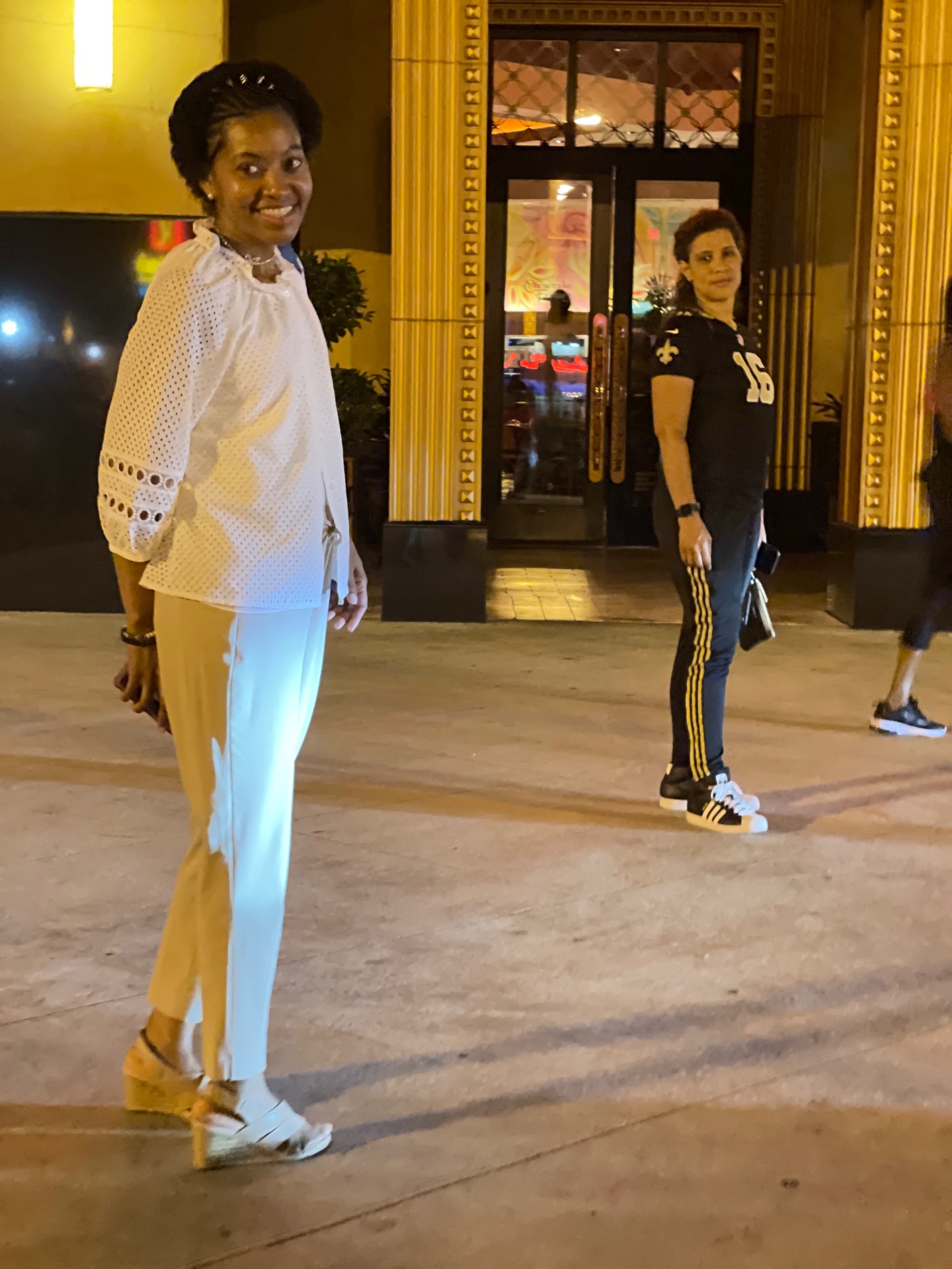 Dr. Stephanie Jupiter on Canal Street at night